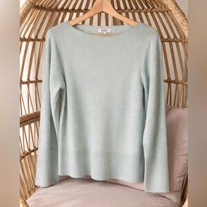 🇮🇹 Bartolini Italy Cashmere Silk Wool Blend Sweater Sage Minimalist Luxury M